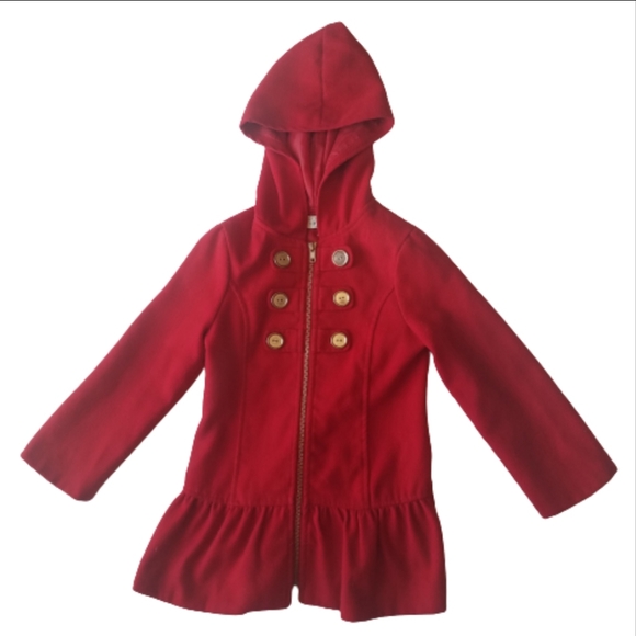 IZ Amy Byer Girls Dress Peacoat Jacket Red Sz 6X - Picture 6 of 9